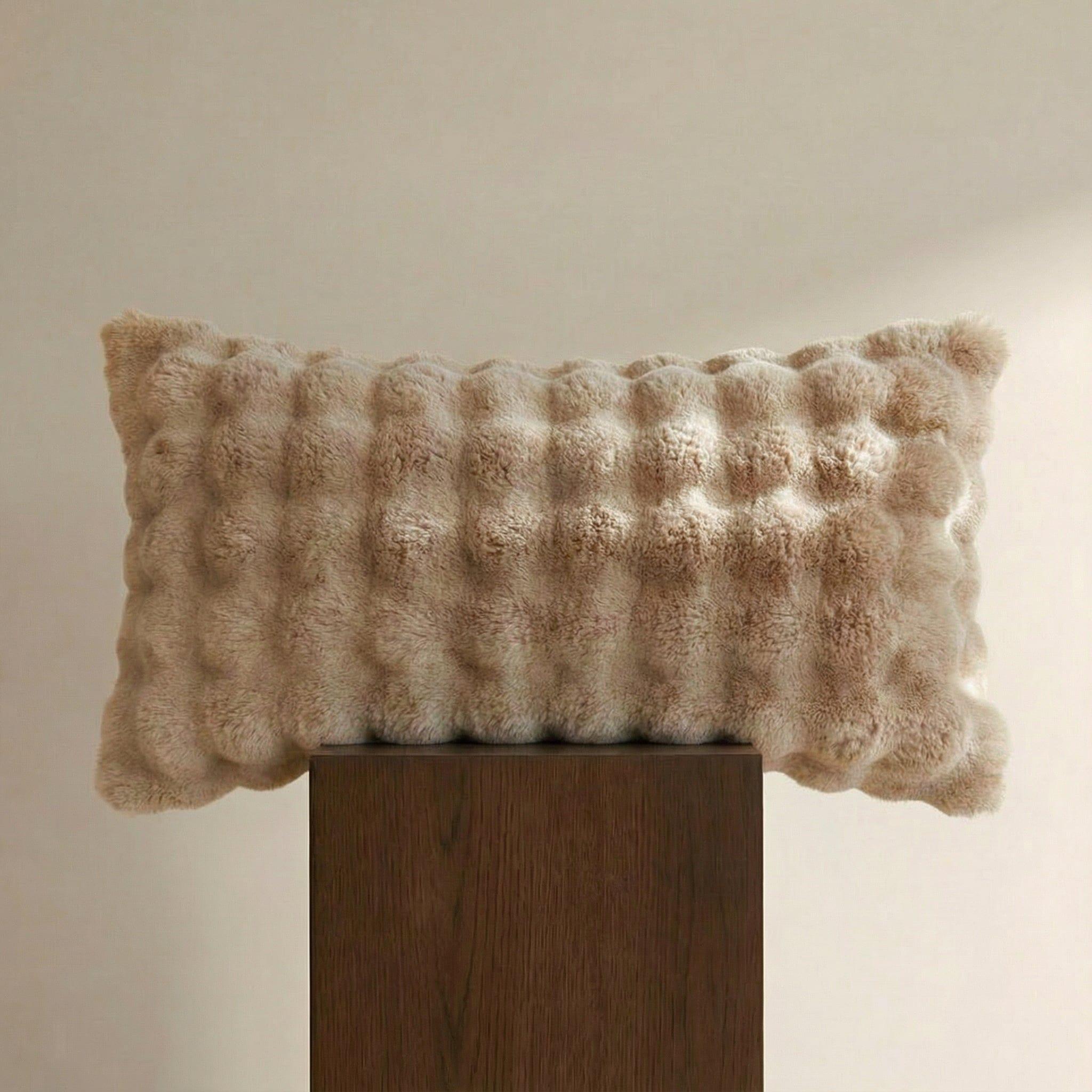 Rabbit Faux-Fur Throw Pillow — Ultra-Plush Decorative Accent | Soft & Cozy — view 7