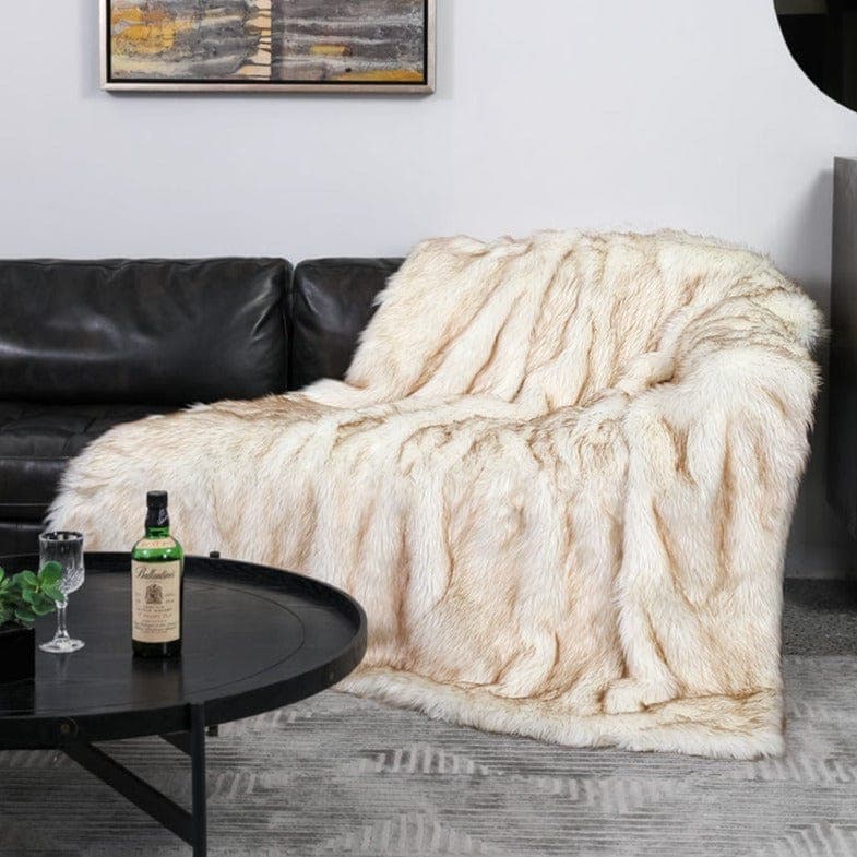 Arctic Fox Faux-Fur Blanket Throw — view 2