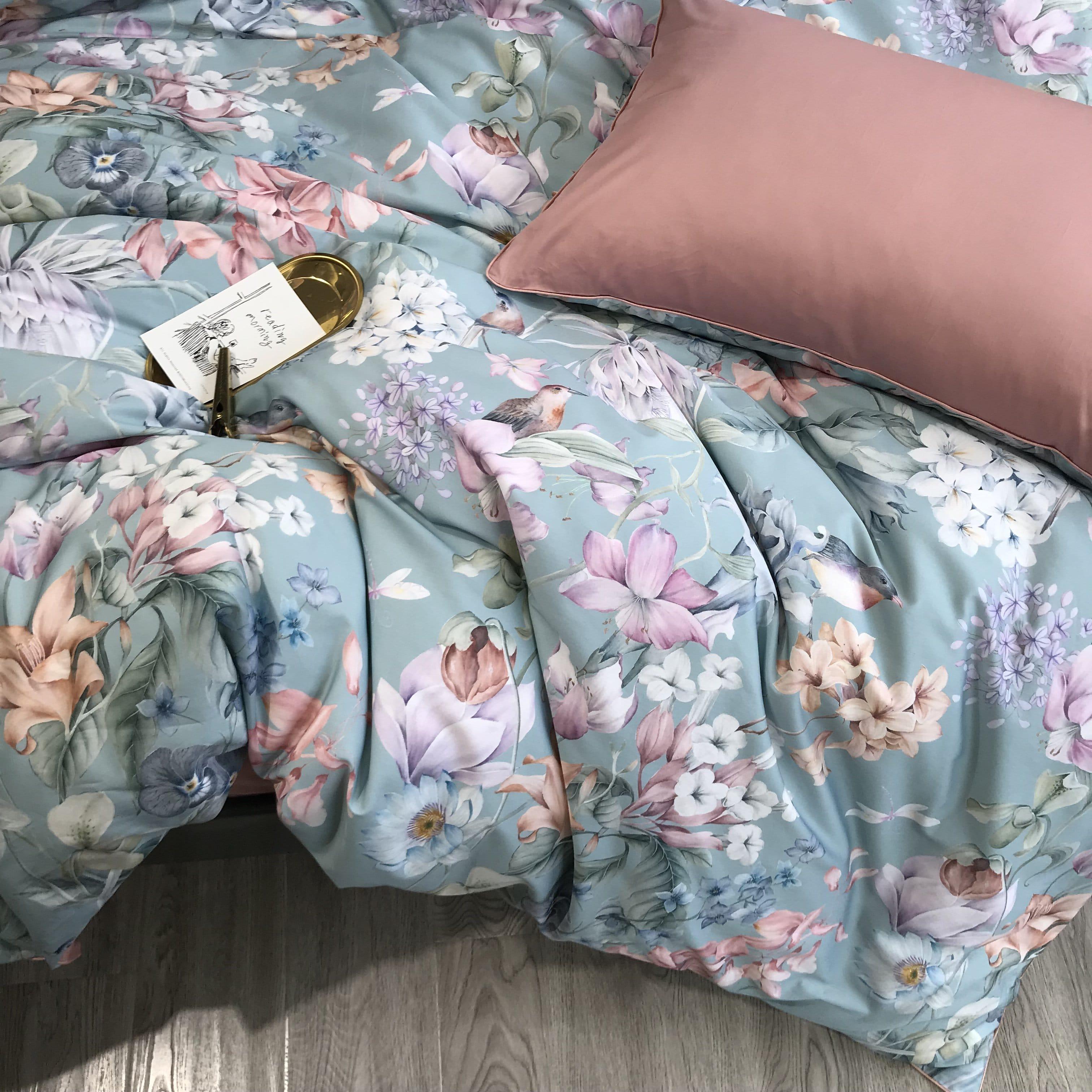 Sunset Blues Duvet Cover Set (Long-staple Sateen Cotton) — view 7
