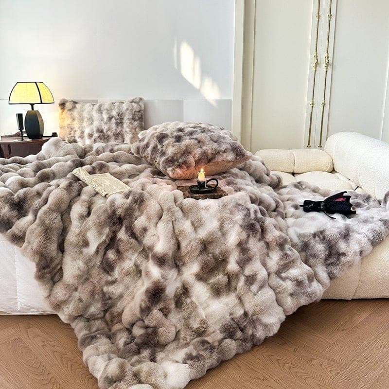 Tie Dye Rabbit Faux-Fur Blanket Throw — view 8