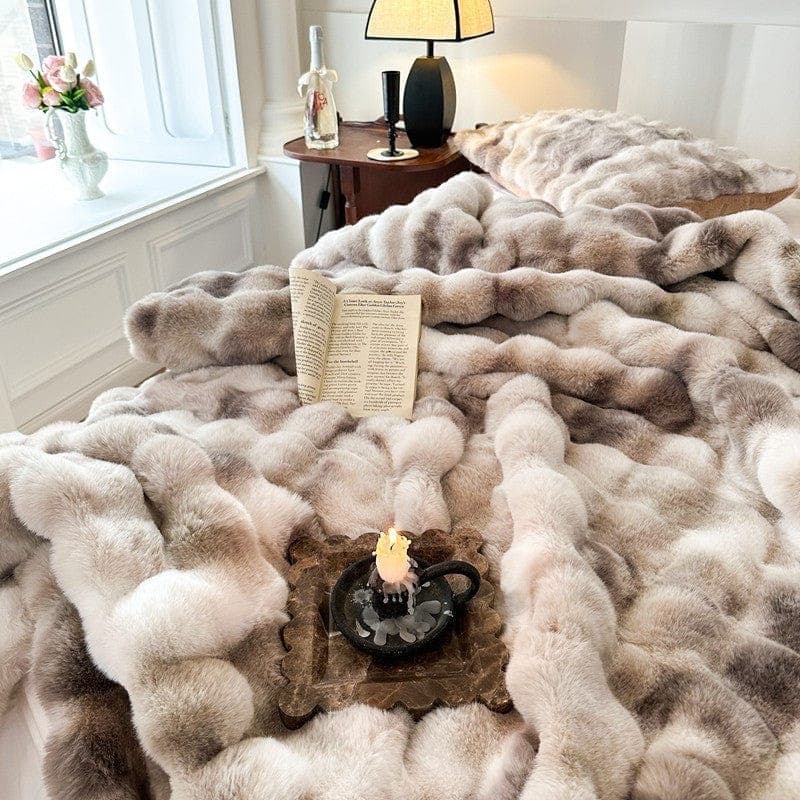 Tie Dye Rabbit Faux-Fur Blanket Throw — view 11