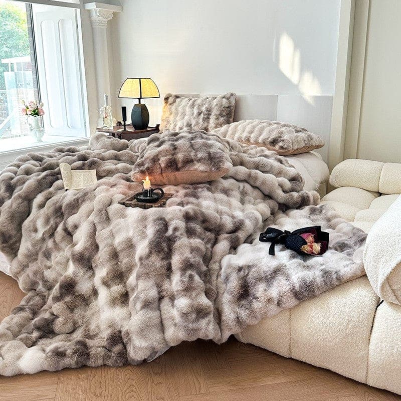 Tie Dye Rabbit Faux-Fur Blanket Throw — view 12