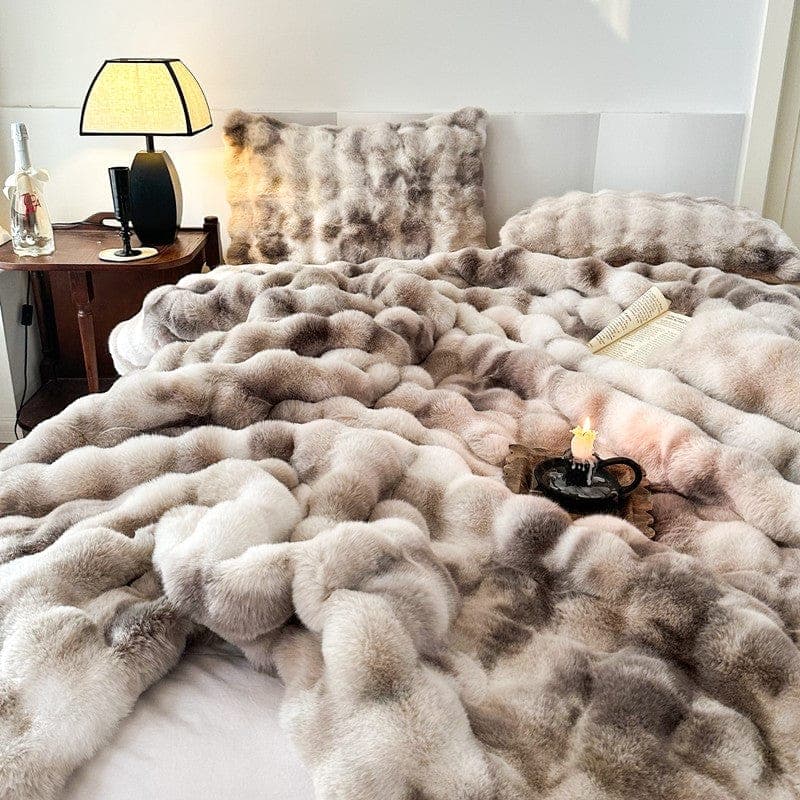Tie Dye Rabbit Faux-Fur Blanket Throw — view 16