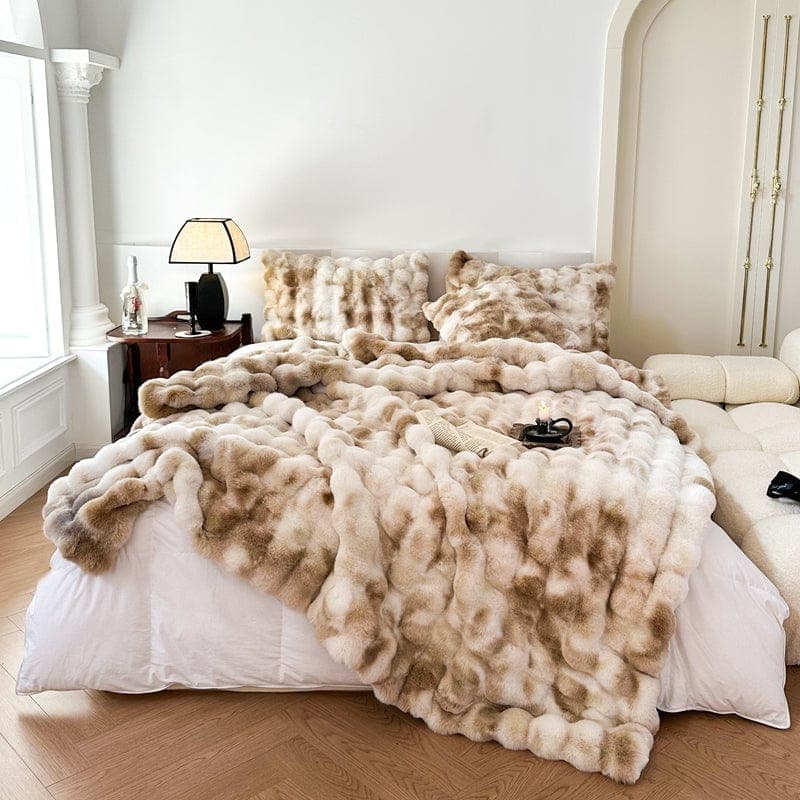 Tie Dye Rabbit Faux-Fur Blanket Throw — view 22