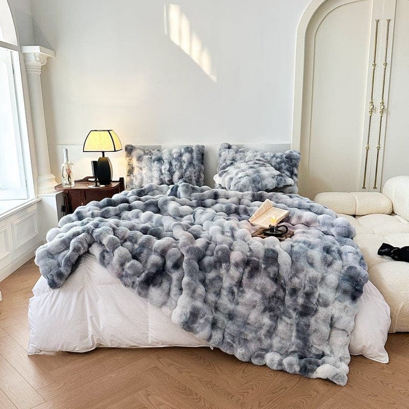 Tie Dye Rabbit Faux-Fur Blanket Throw — view 23