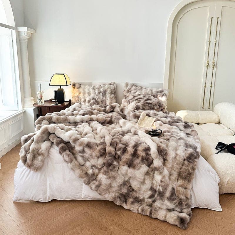 Tie Dye Rabbit Faux-Fur Blanket Throw — view 24