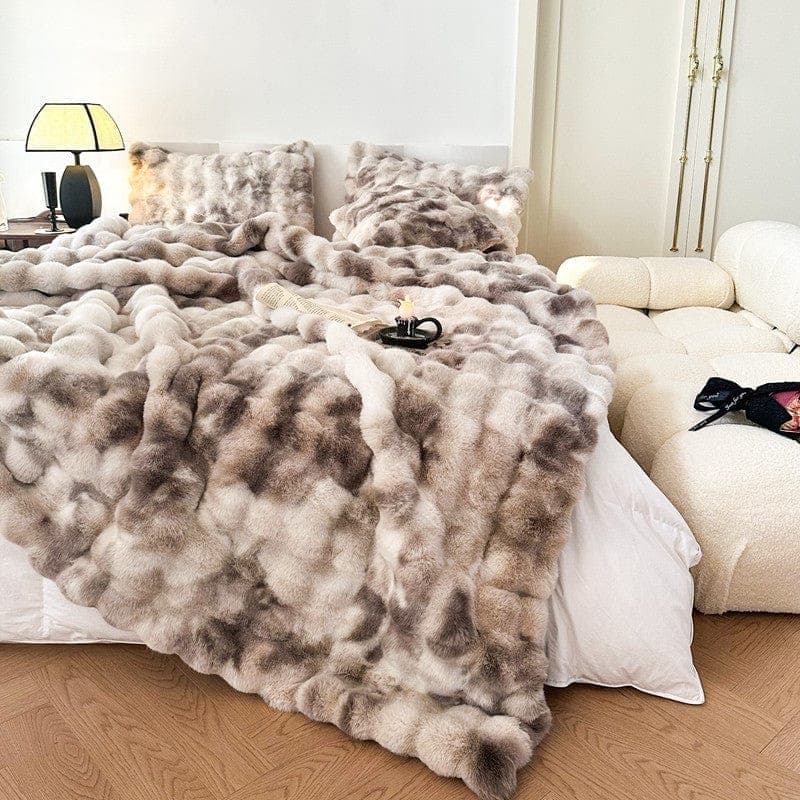 Tie Dye Rabbit Faux-Fur Blanket Throw — view 27