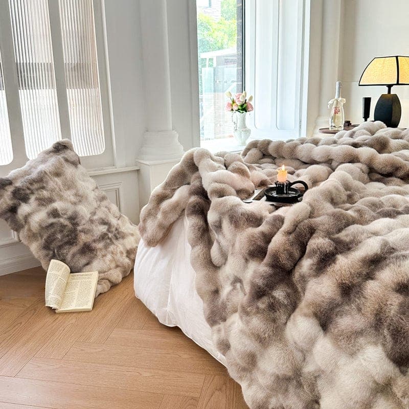 Tie Dye Rabbit Faux-Fur Blanket Throw — view 29