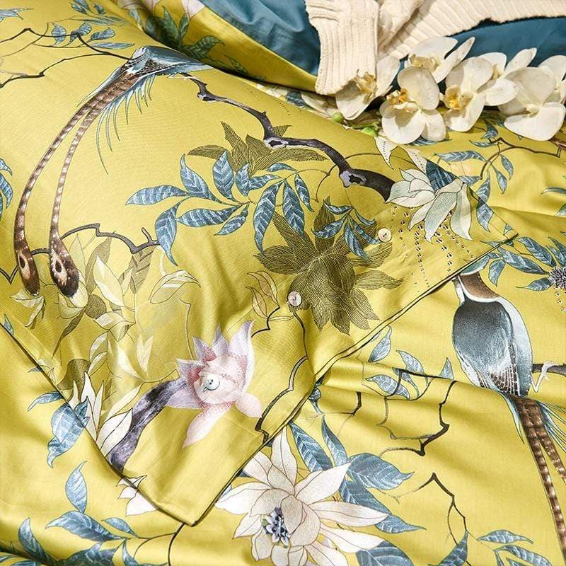 Tranquility Yellow Duvet Cover Set (Long-staple Sateen Cotton) — view 2
