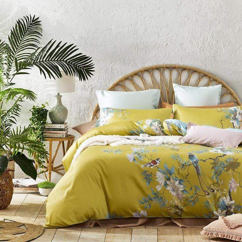 Tranquility Yellow Duvet Cover Set (Long-staple Sateen Cotton) — view 3