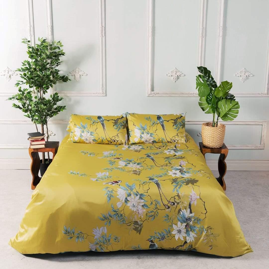Tranquility Yellow Duvet Cover Set (Long-staple Sateen Cotton) — view 4