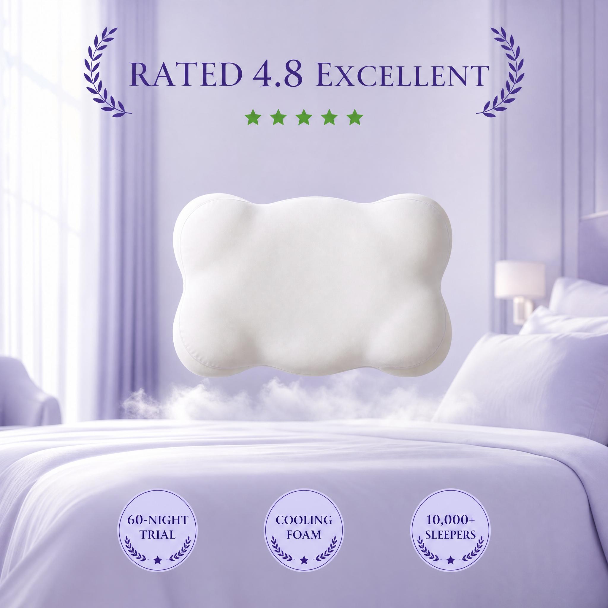 Lumuwala Cloud Pillow cooling memory foam pillow on soft bedding