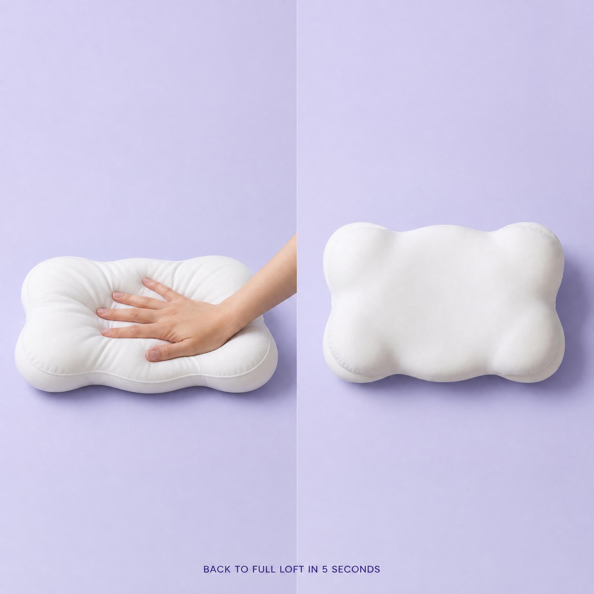 Cloud Pillow rebound and loft recovery