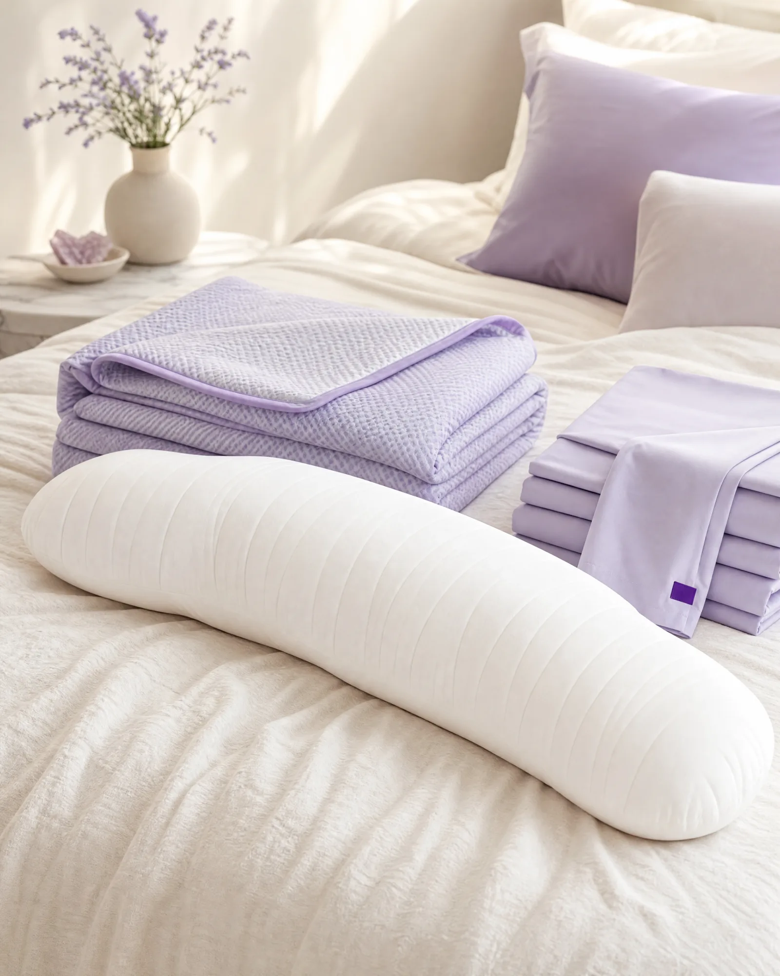 lumuwala hug pillow with folded bedding accessories